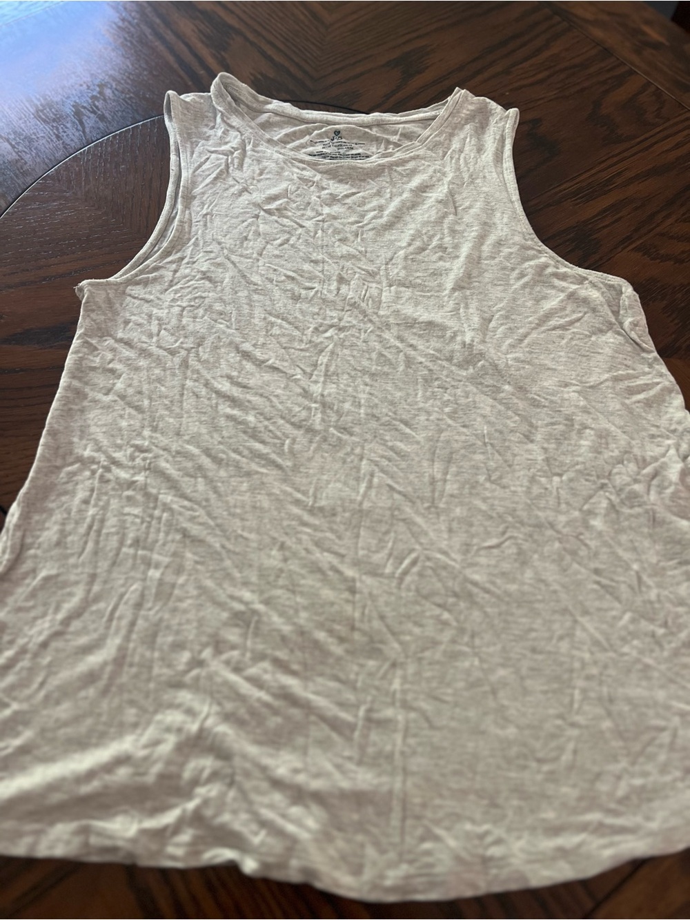 J&B. Lightweight Cotton Solid Creme Round Neck Sleeveless Tank Top Women M #542